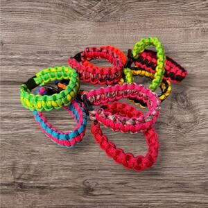 Lot of 10 Bright Paracord Survival Bracelets Bulk Camping Hiking EDC Gear